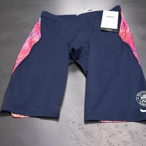 Nike Dark Blue and Pink Athletic Shorts